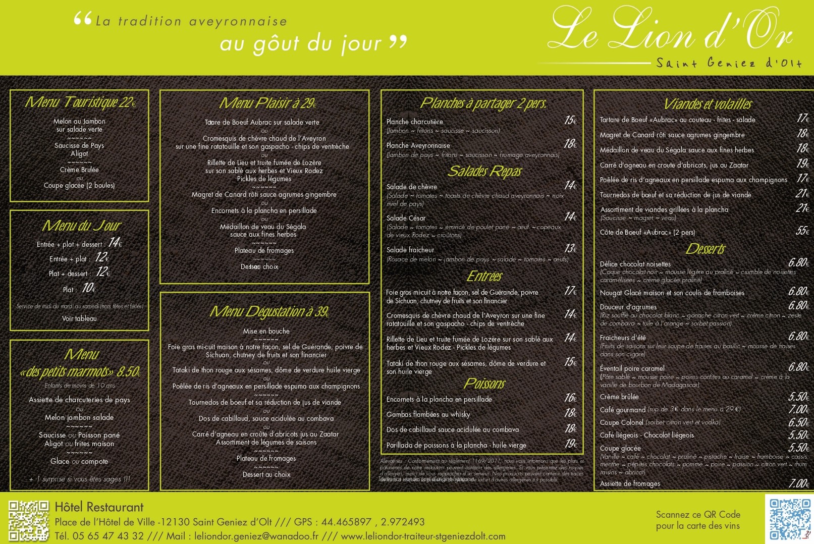 Restaurant en terrasse Saint-Geniez-d'Olt